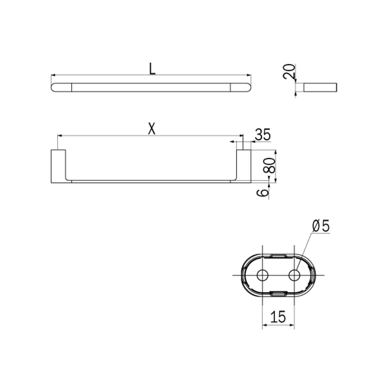 Inda - Porta asciugamani Mito cromo lucido L.33,5 cm