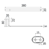 Inda - Porta asciugamani laterale nero opaco per mobile Mito L.38 cm
