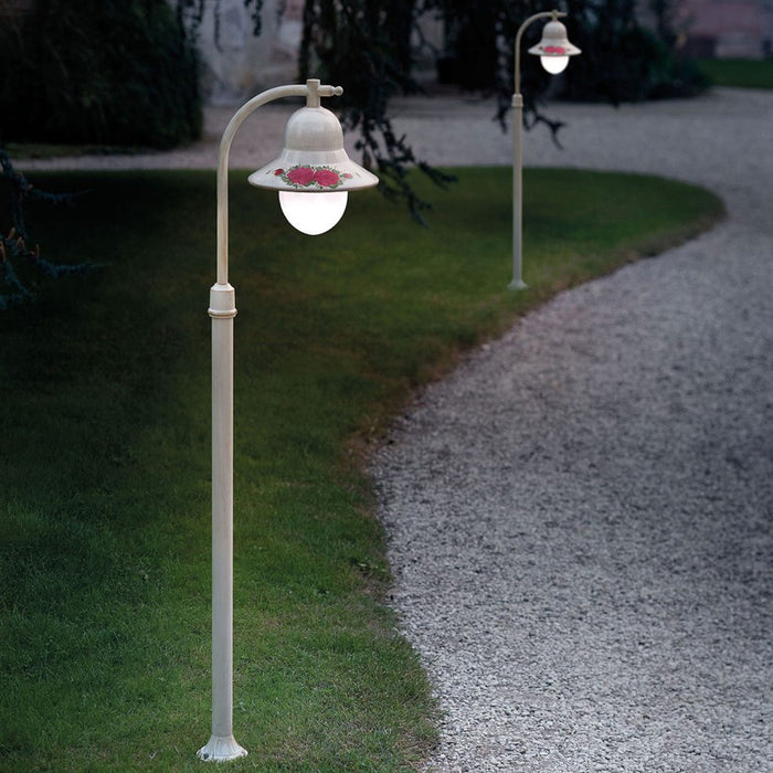 Palo Esterno Classico Imperia Metallo Ceramica Bianco Sfumato 1 Luce E27