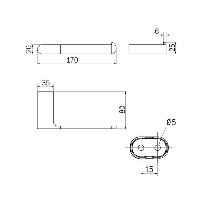 Inda - Portarotolo sinistro Mito nero opaco
