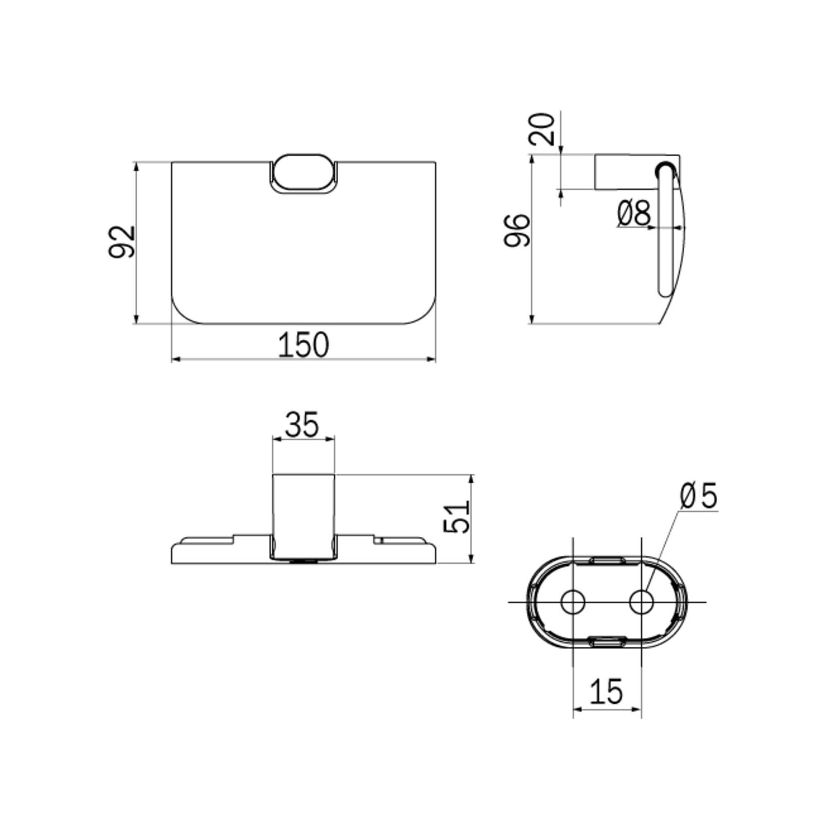 Inda - Portarotolo basculante con coperchio Mito cromo lucido