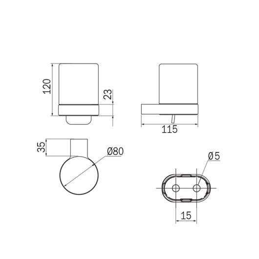 Inda - Dispenser sapone a leva Mito cromo lucido/vetro satinato 250 ml