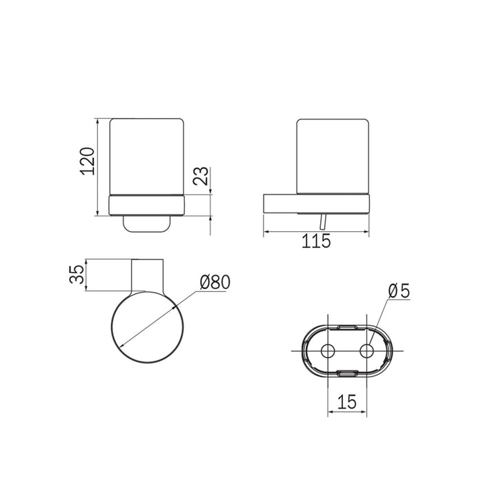 Inda - Dispenser sapone a leva Mito cromo lucido/vetro satinato 250 ml