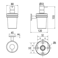 Inda - Dispenser sapone a parete One bronzo/vetro trasparente 250 ml