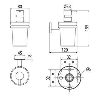 Inda - Dispenser sapone a parete One bronzo/vetro trasparente 250 ml