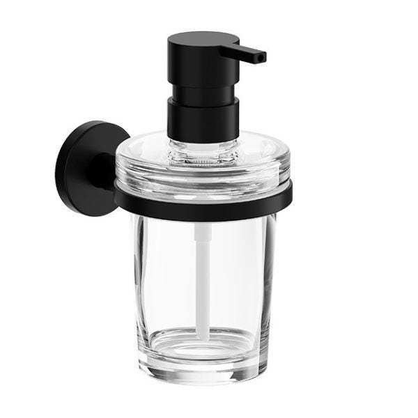Inda - Dispenser sapone a parete One NERO/vetro trasparente 250 ml