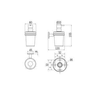 Inda - Dispenser sapone a parete One NERO/vetro trasparente 250 ml