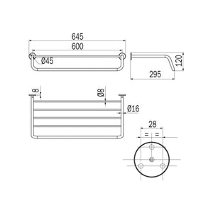 Inda - Porta teli con Porta asciugamani One nickel spazzolato L.65 cm