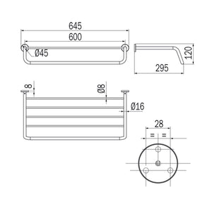 Inda - Porta teli con Porta asciugamani One bianco opaco L.65 cm