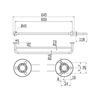 Inda - Porta asciugamani doppio One cromo lucido L.65 cm