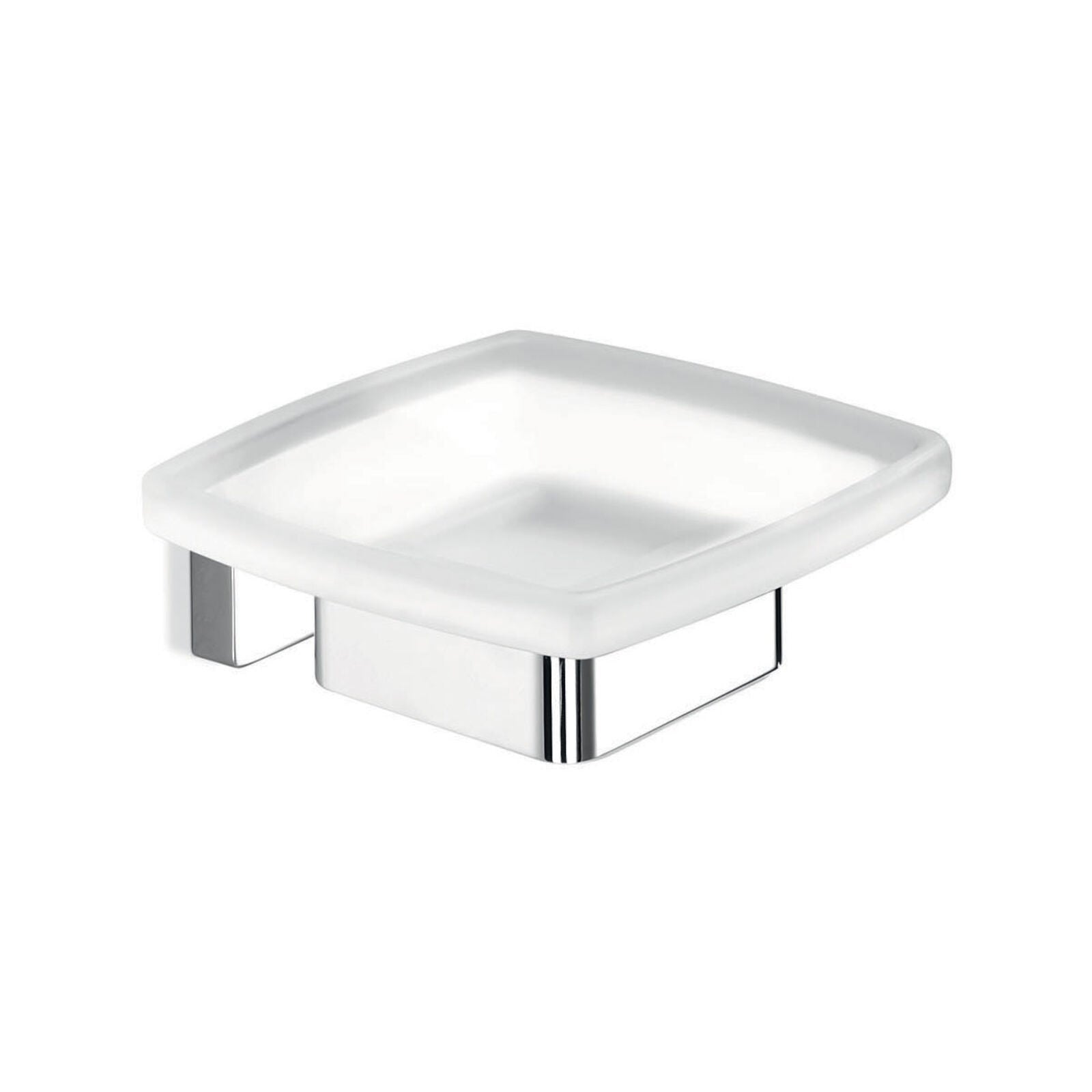 Inda - Portasapone squadrato in vetro satinato