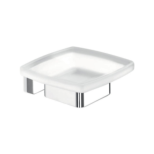Inda - Portasapone squadrato in vetro satinato