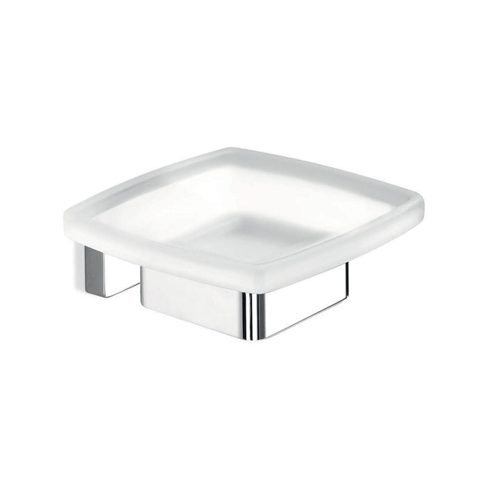 Inda - Portasapone squadrato in vetro satinato