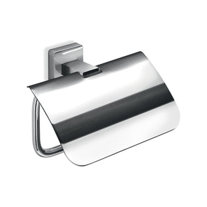 Inda - Porta rotolo carta igienica con coperchio cromo lucido