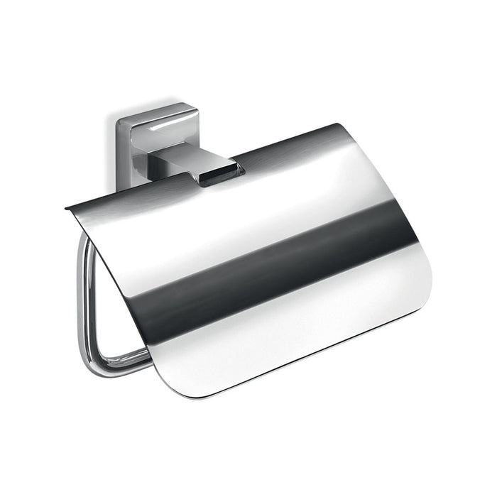 Inda - Porta rotolo carta igienica con coperchio cromo lucido