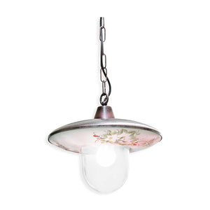 Sospensione Esterno Classica Latina Metallo Ceramica Nero Sfumato 1 Luce E27