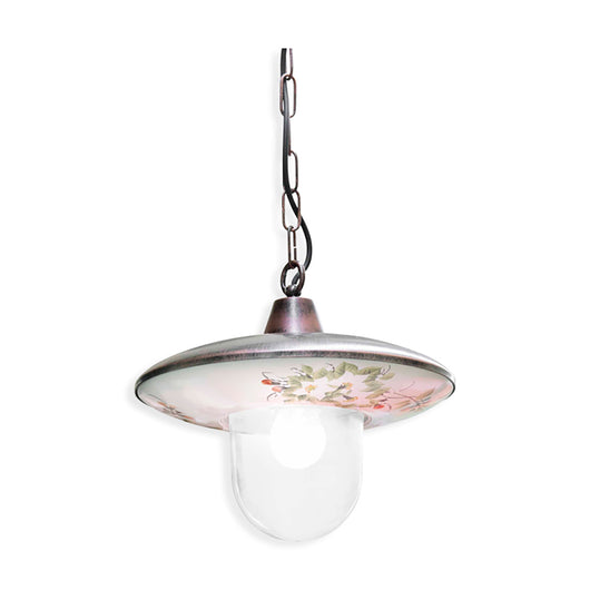 Sospensione Esterno Classica Latina Metallo Ceramica Nero Sfumato 1 Luce E27