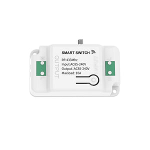 Centralina Ricevitore Wireless Installazione Interruttore Senza Cavi 10A RF 433MHz AC 85V-240V IP20 Bianco 70X43X27mm