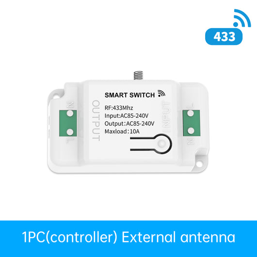 Centralina Ricevitore Wireless Installazione Interruttore Senza Cavi 10A RF 433MHz AC 85V-240V IP20 Bianco 70X43X27mm