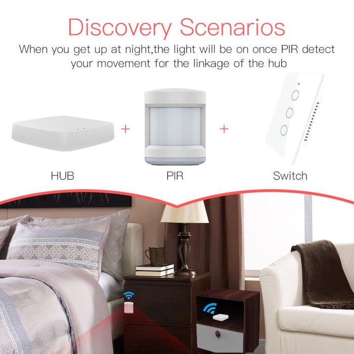 Gateway HUB Protocollo ZigBee 3.0, WIFI 2.4G TUYA, Smart Life, Bianco, 65X65X15mm