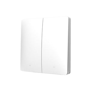 Interruttore RF Wireless Telecomando Senza Batteria 2 Tasti RF 433MHz Generatore Corrente Automatico 2 Tasti Quadrato Per Scatola 502 IP20 Bianco