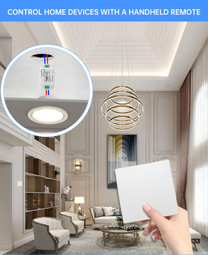 Interruttore RF Wireless Telecomando Senza Batteria 2 Tasti RF 433MHz Generatore Corrente Automatico 2 Tasti Quadrato Per Scatola 502 IP20 Bianco