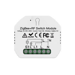 Relè Passo Passo Interruttore Smart ZigBee RF433 2 In 1 ZigBee, RF 433MHz TUYA, Smart Life 10A AC 90-250V 50/60HZ 2200W SHZ104Z IP20