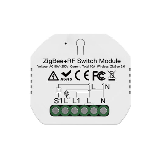Relè Passo Passo Interruttore Smart ZigBee RF433 2 In 1 ZigBee, RF 433MHz TUYA, Smart Life 10A AC 90-250V 50/60HZ 2200W SHZ104Z IP20