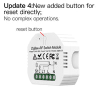 Relè Passo Passo Interruttore Smart ZigBee RF433 2 In 1 ZigBee, RF 433MHz TUYA, Smart Life 10A AC 90-250V 50/60HZ 2200W SHZ104Z IP20