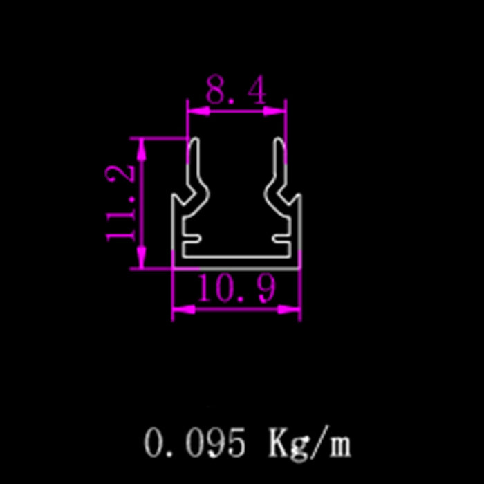 A2ZWORLD Kit Profilo Alluminio Completo Da 2 Metri Per Striscia Led, Slim, Dimensione 10.9*11.2mm, Larghezza Interna 5mm, 95g/m, Copertura Opale, Tappi Chiusura e Clip Fissaggio Incluso