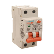 RCBO Doppia Leva, Interruttore Magnetotermico Differenziale Tipo AC Curva C 1P+N 2M 6000A 30mA C25A AC 230V IP20 IEC61009-1 PL8HM