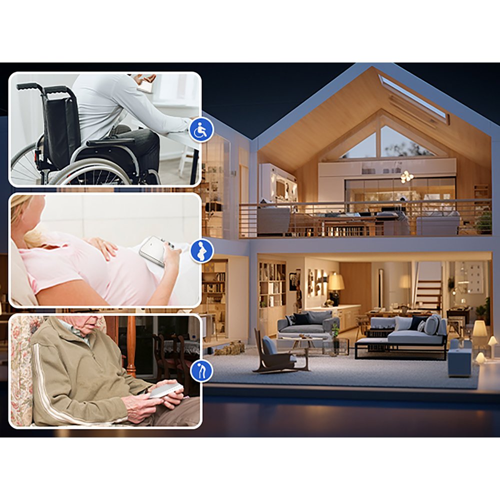 Telecomando Interruttore RF 3 Tasti, RF 433MHz, TUYA, Smart Life, 3V Con Pile CR2032, 86X86X16mm, IP20, SH4493