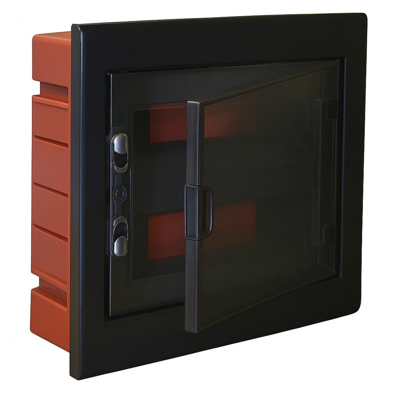 centralino da incasso 24 moduli con portello fumé e telaio estraibile, nero, 330x420x80 mm, ideale per installazioni elettriche moderne e professionali