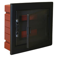 centralino da incasso 24 moduli con portello fumé e telaio estraibile, nero, 330x420x80 mm, ideale per installazioni elettriche moderne e professionali