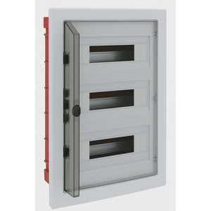 centralino da incasso 36 moduli con portello fumé e telaio estraibile, bianco, 460x500x80 mm, ideale per installazioni elettriche domestiche e professionali