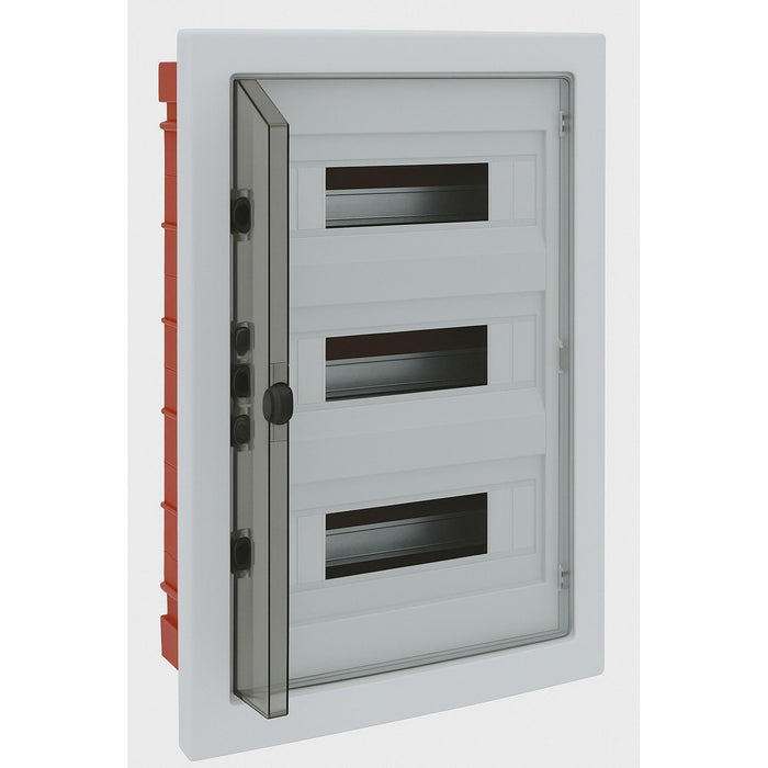 centralino da incasso 36 moduli con portello fumé e telaio estraibile, bianco, 460x500x80 mm, ideale per installazioni elettriche domestiche e professionali