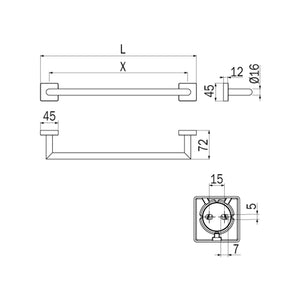 Inda - Porta asciugamani Forum Quadra cromo lucido L.65 cm