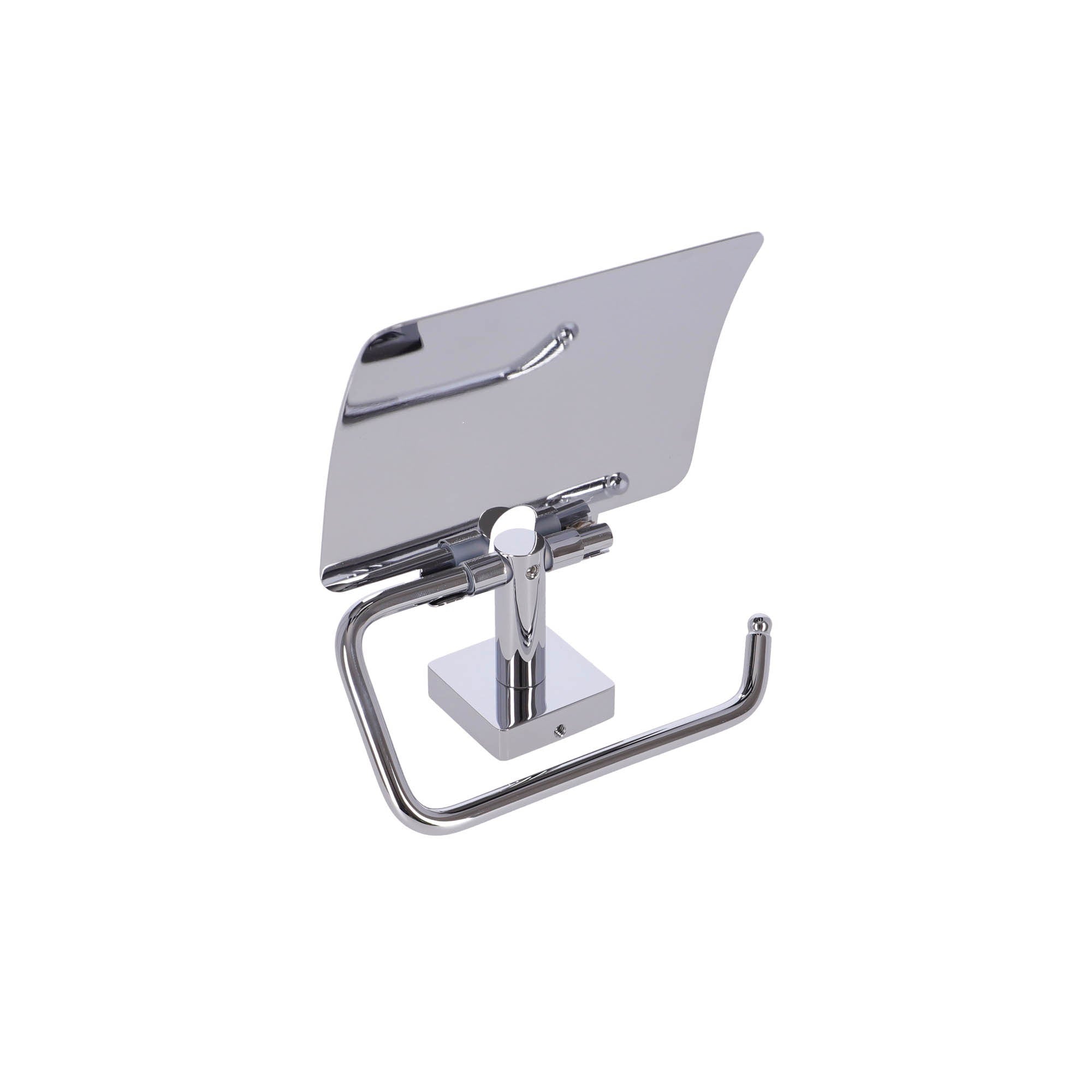 Inda - Portarotolo basculante con coperchio Forum Quadra cromo lucido