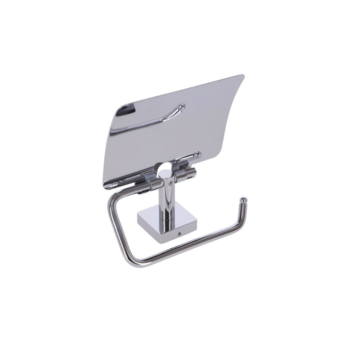 Inda - Portarotolo basculante con coperchio Forum Quadra cromo lucido