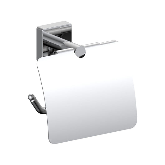 Inda - Portarotolo basculante con coperchio Forum Quadra cromo lucido