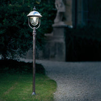 Palo Esterno Classico Bari Metallo E Ceramica Nero Sfumato Argento 1 Luce E27