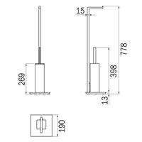Inda - Piantana con portarotolo e portascopino Divo cromo lucido
