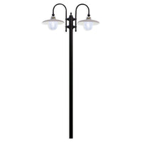 Palo Esterno Classico Campobasso Metallo E Ceramica Nero Sfumato Rame 2 Luci E27