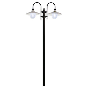 Palo Esterno Classico Campobasso Metallo E Ceramica Nero Sfumato Rame 2 Luci E27