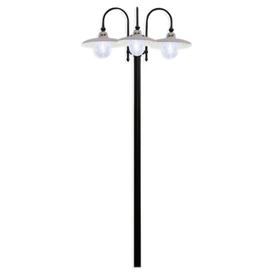 Palo Esterno Classico Campobasso Metallo E Ceramica Nero Sfumato Rame 3 Luci E27