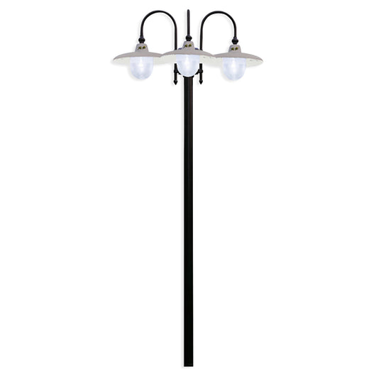 Palo Esterno Classico Campobasso Metallo E Ceramica Nero Sfumato Rame 3 Luci E27