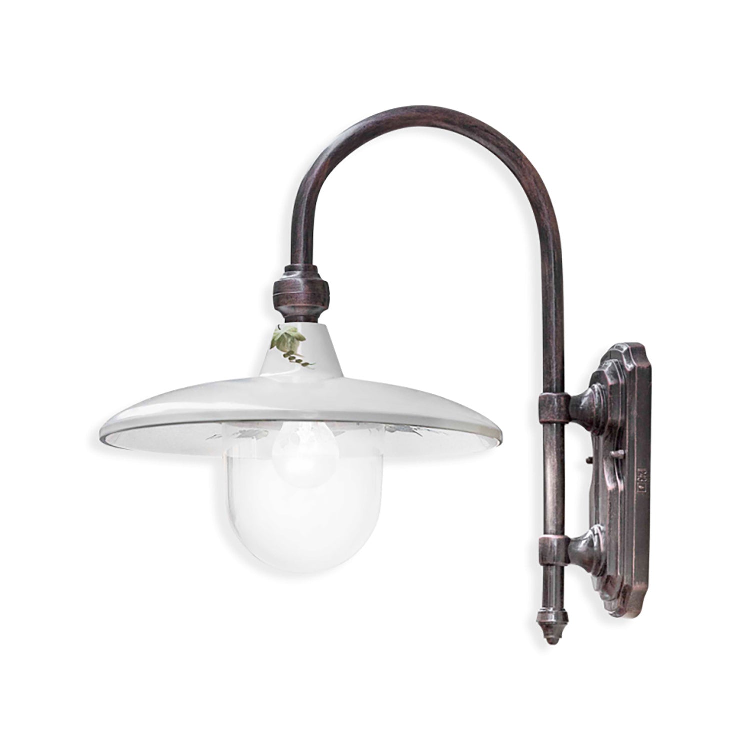 Applique Esterno Classica Campobasso Metallo E Ceramica Nero Sfumato 1 Luce E27