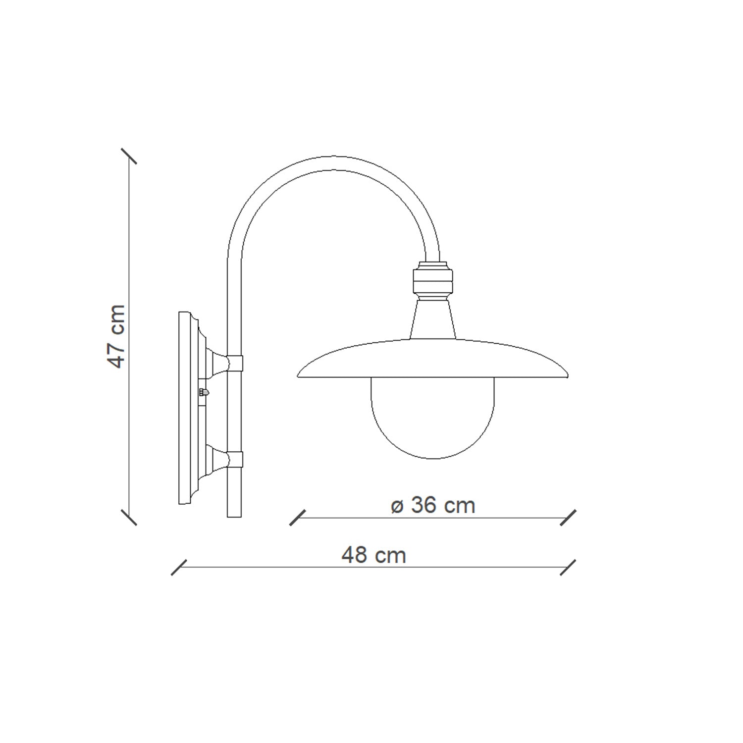 Applique Esterno Classica Campobasso Metallo E Ceramica Nero Sfumato 1 Luce E27