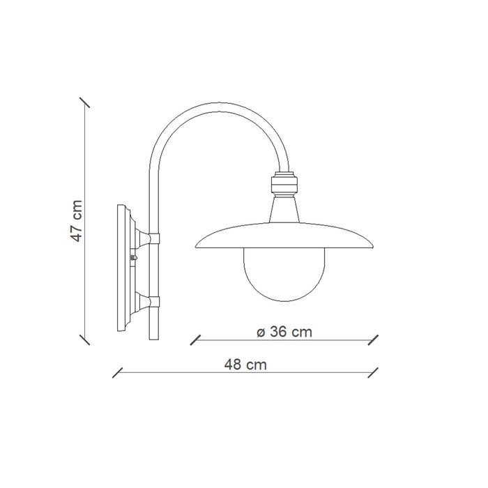 Applique Esterno Classica Campobasso Metallo E Ceramica Nero Sfumato 1 Luce E27