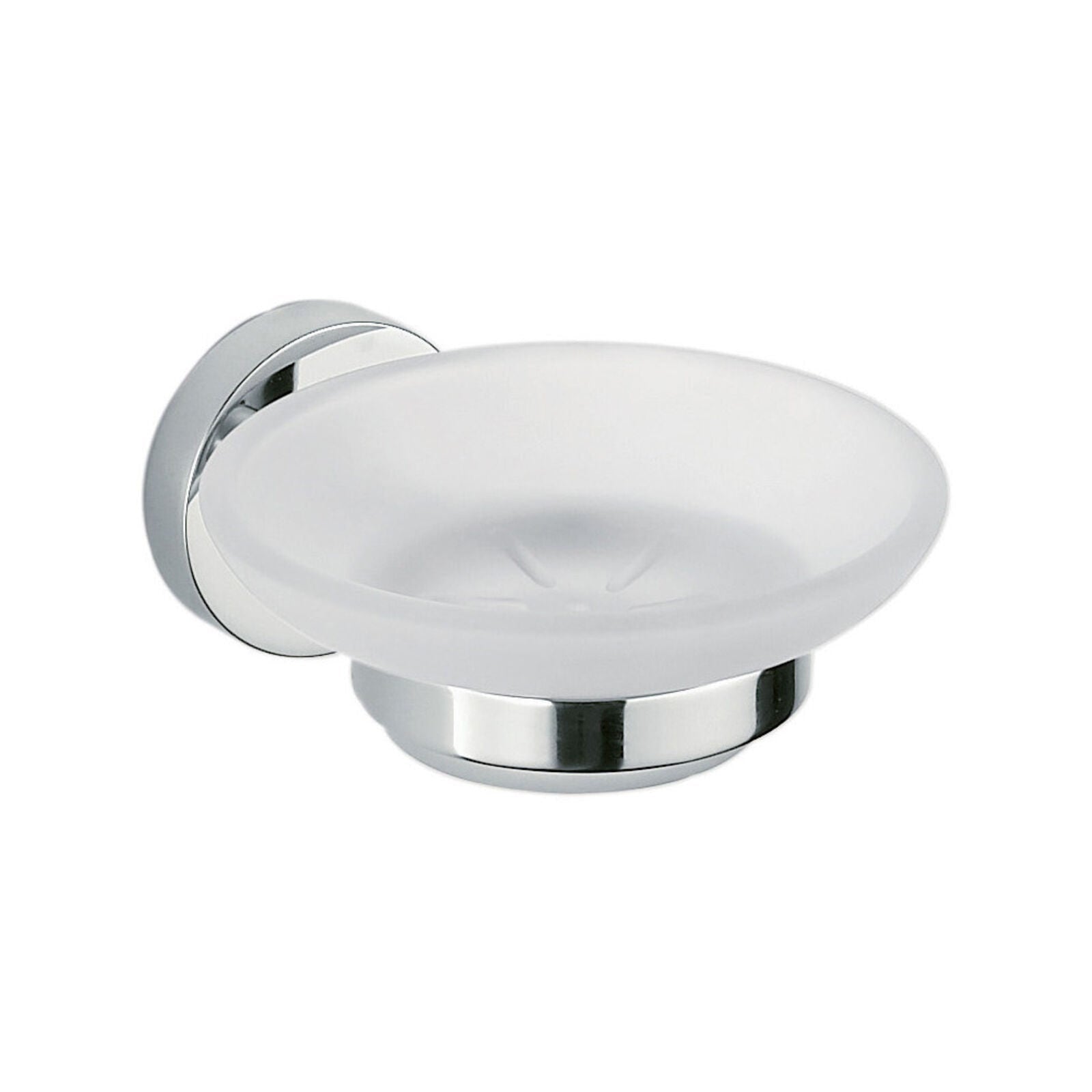 Inda - Portasapone a parete Forum cromo lucido/vetro satinato